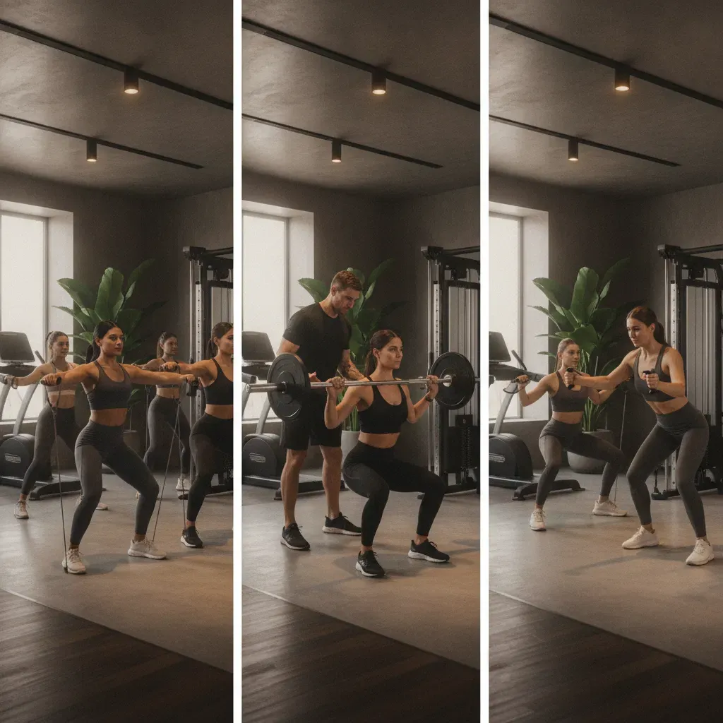 Primerjava: skupinski trening, osebni trening in semi privat pristop v sodobnem fitnes prostoru